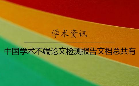 中國學術不端論文檢測報告文檔總共有幾份？