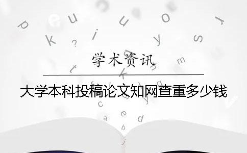 大學(xué)本科投稿論文學(xué)術(shù)查重多少錢