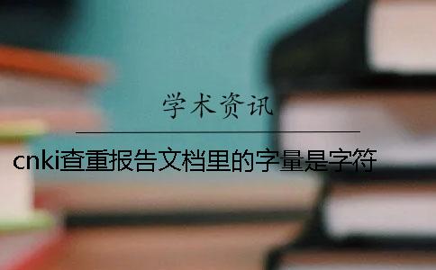 cnki查重報(bào)告文檔里的字量是字符還是字量