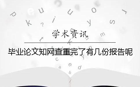 畢業論文知網查重完了有幾份報告呢 畢業論文知網查重完了有幾份報告呢